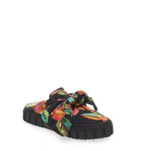 Farm Rio Cashew Platform Mule in Cashew Black Green Pink Slio-on Slides Size 8